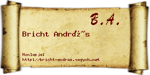 Bricht András névjegykártya